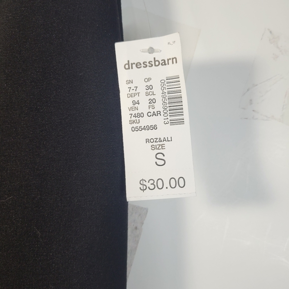 Womans Roz & Ali for Dress Barn Black Skirt Elastic panels at the waist Size Sm - Picture 3 of 6